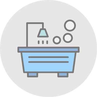 Banyo yap. Web simgesi basit illüstrasyon