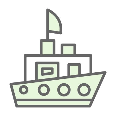 Gemi. Web simgesi basit illüstrasyon