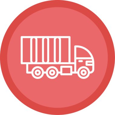 dağıtım kamyonu düz simgesi, vektör çizimi