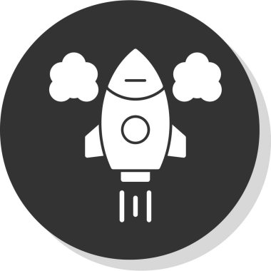 Roket. Web simgesi basit illüstrasyon 