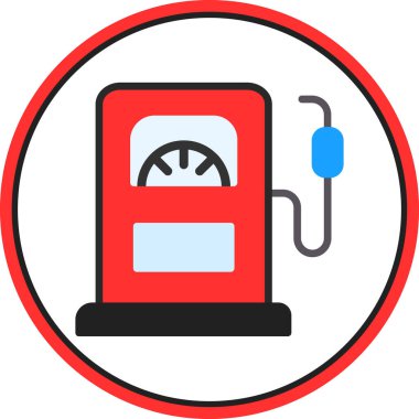 benzin istasyonu simgesi, vektör illüstrasyonu