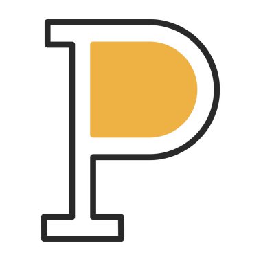 alfabe harfleri logo dizayn vektörü, p, p ve p