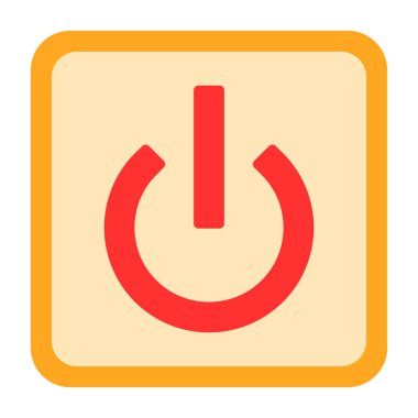 Güç Düğmesi simgesi, vektör illüstrasyonu 