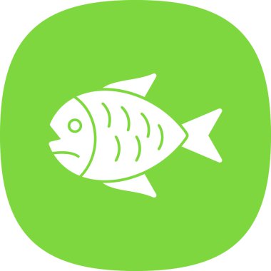 balık yassı simgesi, vektör illüstrasyonu 