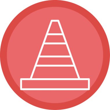 Trafik konisi simgesi, vektör illüstrasyonu basit tasarım