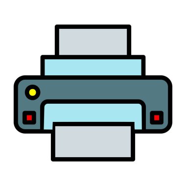 Yazıcı simgesinin vektör illüstrasyonu 