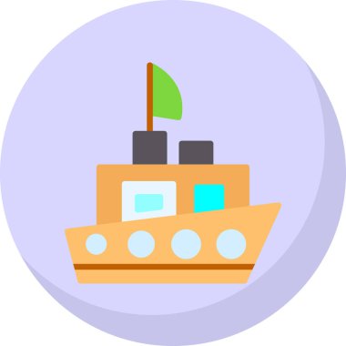 Gemi. Web simgesi basit illüstrasyon