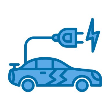 araba şarj simgesi, vektör illüstrasyonu