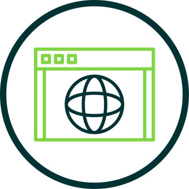 Basit Web Sitesi simgesi, vektör illüstrasyonu