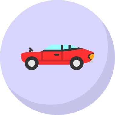 Eski araba simgesi vektör illüstrasyonu 