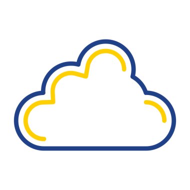 Basit Bulutlu hava simgesi, vektör illüstrasyonu