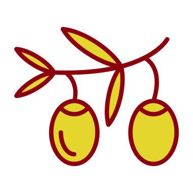 Yaprak vektör tasarımlı izole edilmiş kirazlar