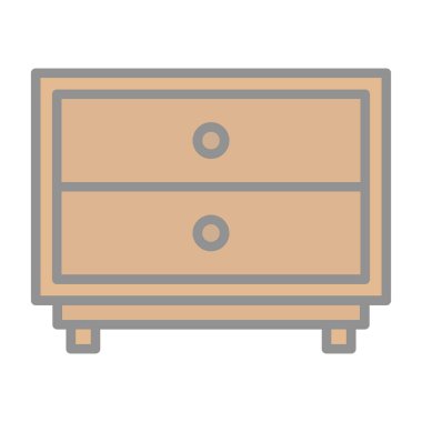 Çekmeceler, mobilya simgesi, basit illüstrasyon 