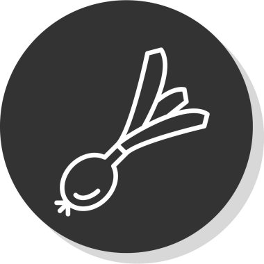 Pırasalı düz simge, vektör çizimi 