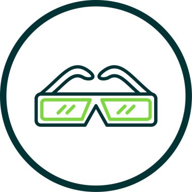 3D gözlükler. Web simgesi basit illüstrasyon