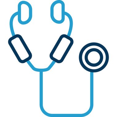 Kardiyoloji, steteskop vektör simgesi, illüstrasyon 