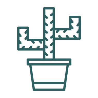 Kaktüs simgesi web ve mobil uygulama tasarımınız için beyaz arkaplanda izole edildi 