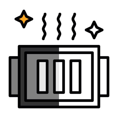 radyatör ağ simgesi, vektör illüstrasyonu