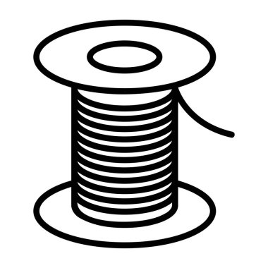 İplik makarası simgesi. beyaz arkaplanda izole edilmiş web tasarımı için dizin iplik vektör simgesi
