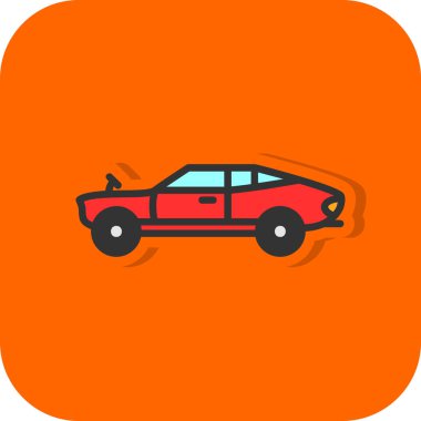 Eski araba simgesi vektör illüstrasyonu 