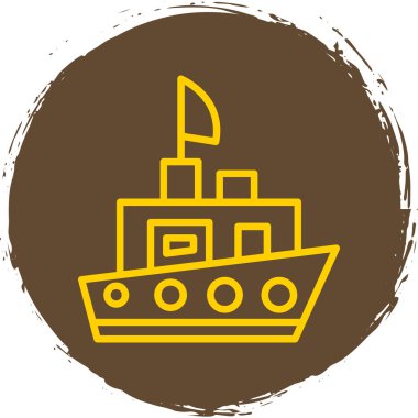 Gemi. Web simgesi basit illüstrasyon