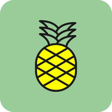 Ananas. Web simgesi basit illüstrasyon 