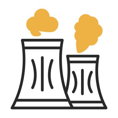 Fabrika simgesi, basit vektör çizimi, Hava kirliliği konsepti