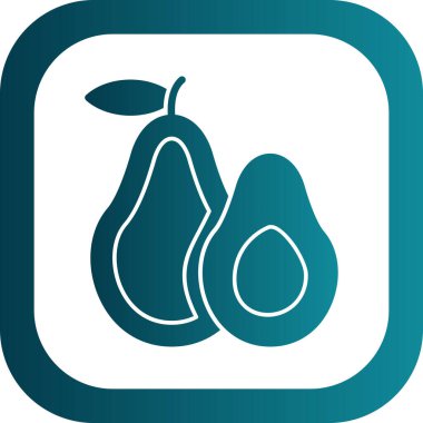 Basit Avokado simgesi, vektör illüstrasyonu