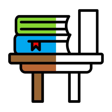 Kitap simgesi, vektör illüstrasyonu basit tasarım