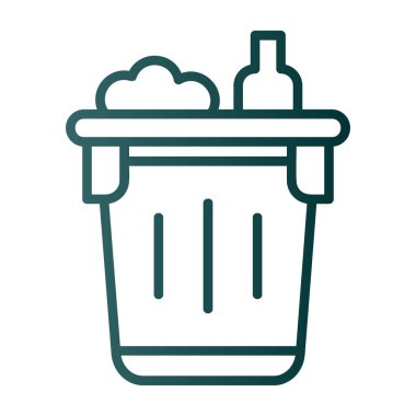 Çöp kutusu simgesi ana hatları vektörü. Çöp kutusu. çöp kutusu