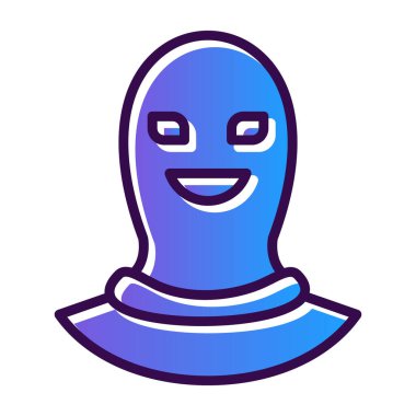 Uzaylı kafa simgesi. Web için baş vektör simgelerinin özet çizimi