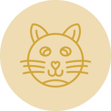 Kedi suratlı. Web simgesi basit illüstrasyon