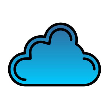 Basit Bulutlu hava simgesi, vektör illüstrasyonu