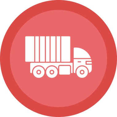 dağıtım kamyonu düz simgesi, vektör çizimi