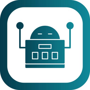 robot düz simgesi, vektör illüstrasyonu