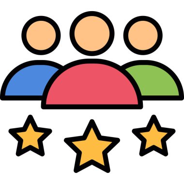 Yıldız simgesi renk özet vektörü olan bir grup insan