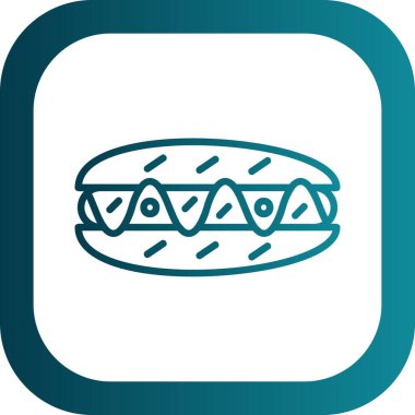 hot dog outline simgesi, vektör illüstrasyonu 