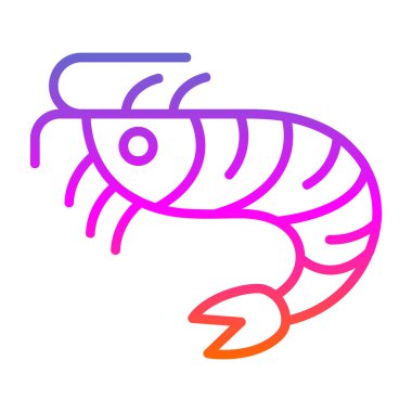 Basit Karides simgesi, vektör illüstrasyonu