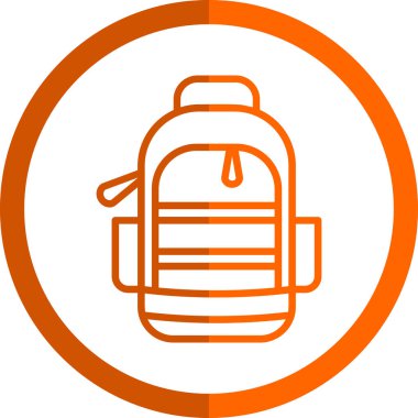 sırt çantası simgesi, vektör illüstrasyonu basit tasarım