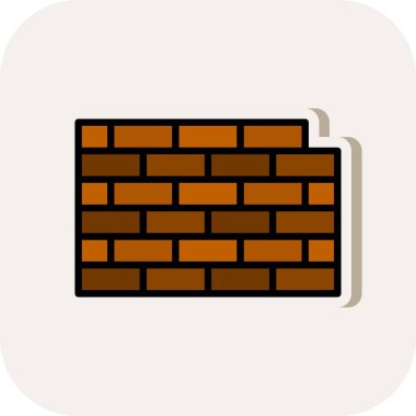 tuğla duvar simgesi, vektör çizimi