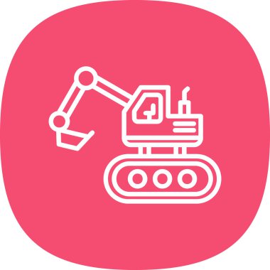 Escavator web simgesi, vektör illüstrasyonu
