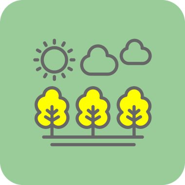 Orman ikonu vektör illüstrasyonu