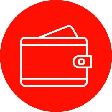 Cüzdan simgesi, vektör illüstrasyonu  