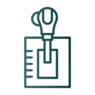 Ofis ve ev ofisi için vektör tasarım şablonunun grafik ve çizgi simgesi.