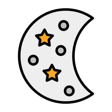 Ay simgesi, vektör illüstrasyonu basit tasarım