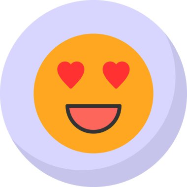 aşk emojisi simgesi, vektör illüstrasyonu