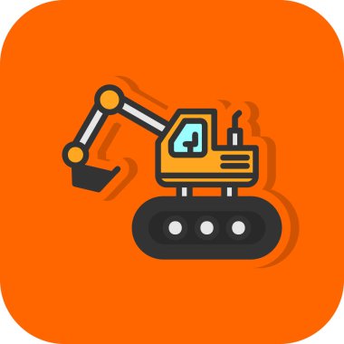 Escavator web simgesi, vektör illüstrasyonu