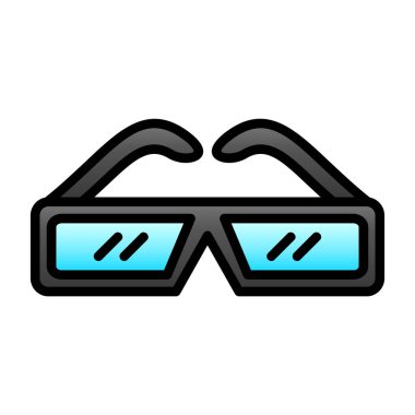 3D gözlükler. Web simgesi basit illüstrasyon