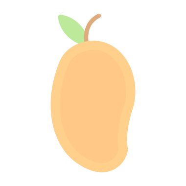 Mango egzotik meyve ikonu, vektör illüstrasyonu 