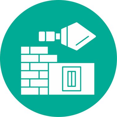 İnşaat konsepti tasarımı, duvar vektörü illüstrasyonunun alçılanması 10 gramlık